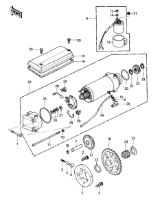 KZ750 Starter motor / starter clutch