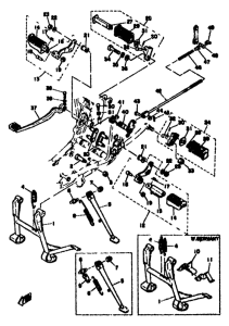 SR500 Stand.footrest, brake pedal