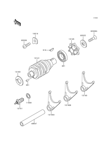 KDX125 Change drum / shift fork