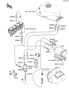 ZX600 Испарительная система топлива