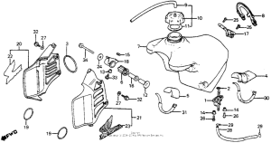 CR125R Fuel tank + radiator shroud 82