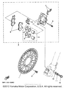 YZ125A Передний суппорт