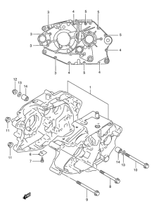 DR125 Картер двигателя