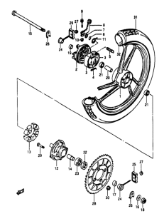 RG50 Rear wheel complete assy