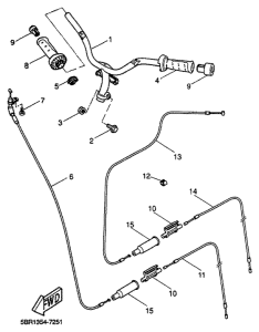 YQ50 Steering handle. cable