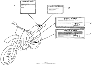 CR125R Лейбл предостережения