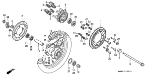 XL600V Rear wheel complete assy