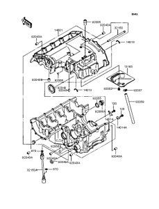 ZX400 Картер двигателя