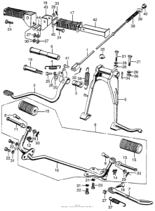 CL350 Brake pedal + step + stand