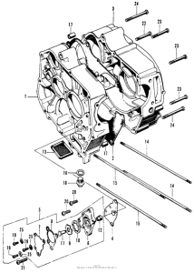 SL70 Crankcase + oil pump