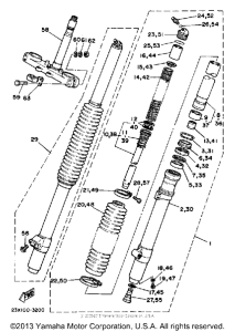 YZ490K Передняя вилка