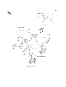 KLE650 Крыло переднее