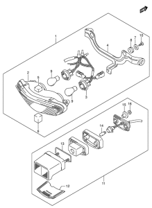 DL1000 Задний фонарь