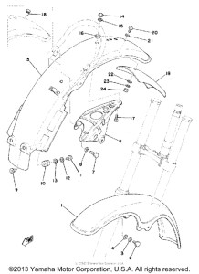 TY175C Front fender - rear fender