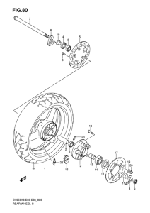 SV650 Rear wheel complete assy