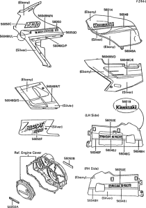 ZX1000 Decals(ebony / silver)(zx1000-b1)