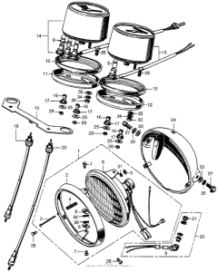SL350 Headlight + speedometer