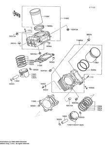 VN750 Цилиндр / поршень