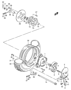 FM50 Rear wheel complete assy