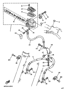 RD350LC Главный тормозной цилиндр