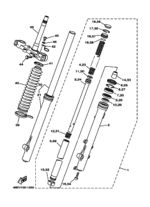 XT225 XT225R Вилка передней оси