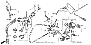 VT600CD Handle lever + switch + cable
