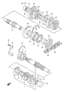 GSX250 Трансмиссия