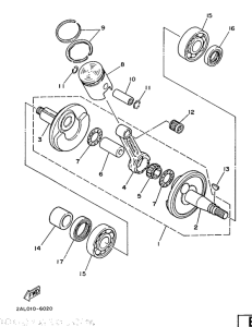 YSR50 Коленчатый вал и поршни