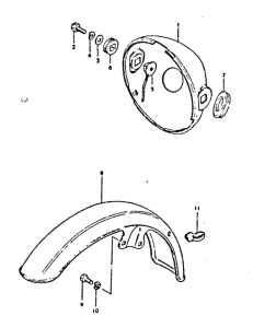 GS250 Headlamp housing - front fender