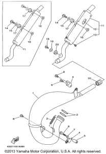 YZ125H1 Выхлопная система