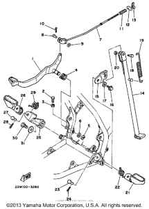 YZ80T (Motocross) Stand - footrest