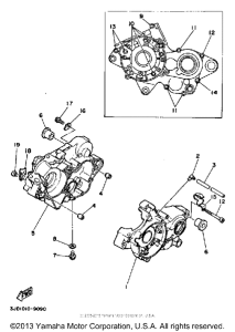 YZ125B Картер двигателя