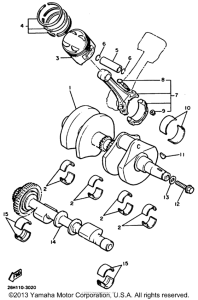 XVZ13DBC Коленчатый вал и Поршень