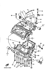 TDR250 TDR250A Картер двигателя