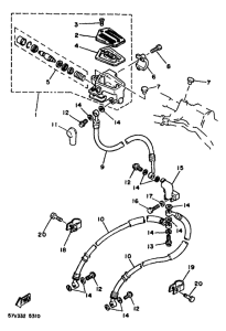 RD350F Главный тормозной цилиндр