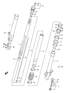RMX250 Передняя вилка