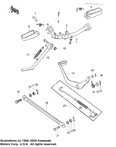 KD80 Footrests / stand / brake pedal