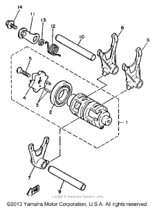 XT600NC (CA ED.) Shift cam - fork