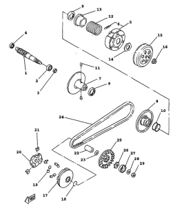 YW100E Сцепление
