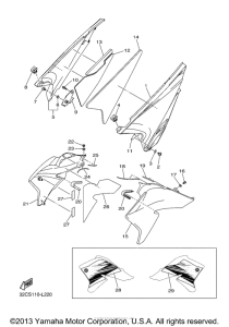 WR250R Боковые обтекатели