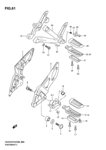 GSX650F Подножки
