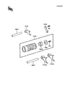 KDX80 Валы и вилки переключения передач