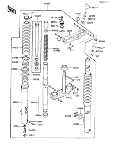 KX500 Вилка передней оси