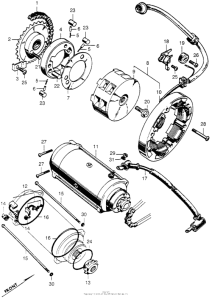 SL350 Alternator + starter motor