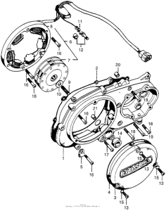 CT90 Left crankcase cover + alternator
