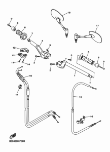 XVS950CU (ABS) ステアリングハンドル & ケーブル