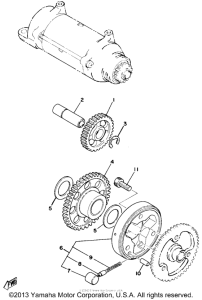 XS750E Starting motor unit