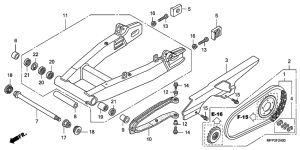 CB1300 (ABS) Swingarm / chain case