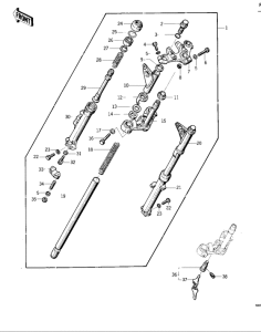 KZ400 Вилка передней оси