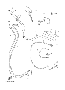 XVS125 Steering handle. cable
